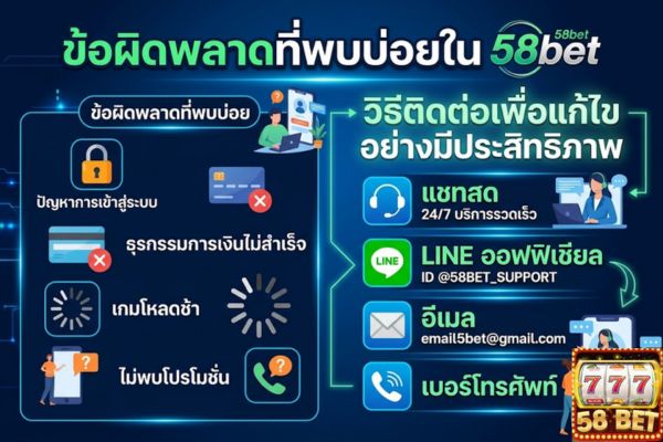 ข้อผิดพลาดที่พบบ่อยใน 58bet - วิธีติดต่อเพื่อแก้ไขอย่างมีประสิทธิภาพ